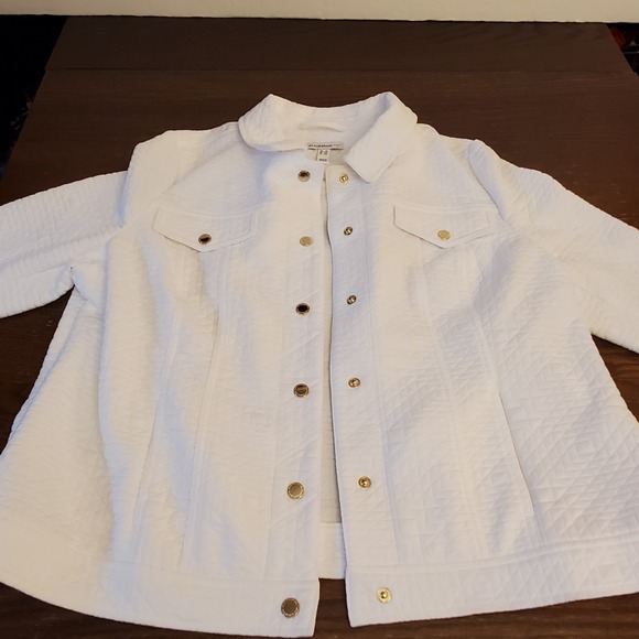Isaac Mizrahi Quilt Jaguar Jacket Womens 1X Quiet Luxury 4 Pockets, Snap Closure - Picture 1 of 13
